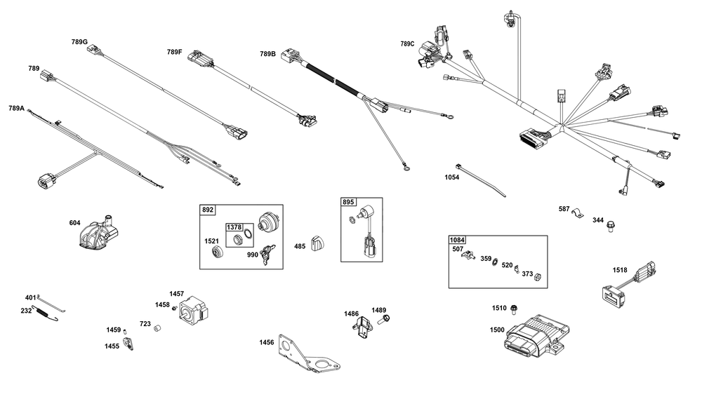 Controls Group Diagram and Parts List for 38E347-0019-G1 200000 - 399999 Briggs and Stratton Engine